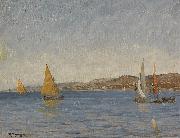 Julius Ludwig Friedrich Runge Segelboote vor der Kuste an einem Sonnentag china oil painting artist